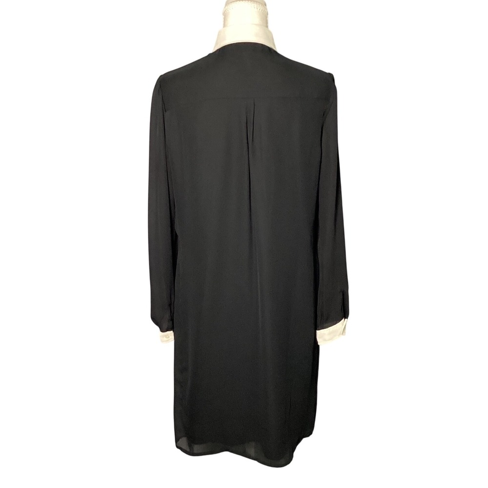 Worthington Shift Dress Womens Size 6 Black White Contrast Collar Preppy Mod - Picture 3 of 9
